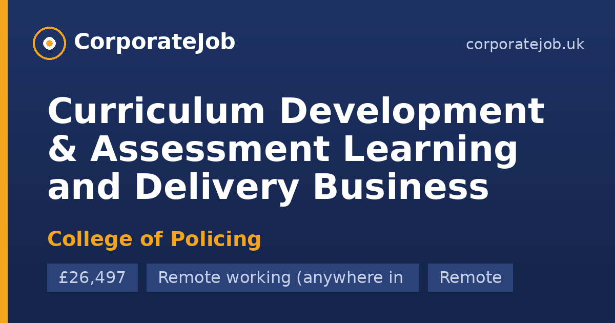Curriculum Development & Assessment Learning and Delivery Business ...