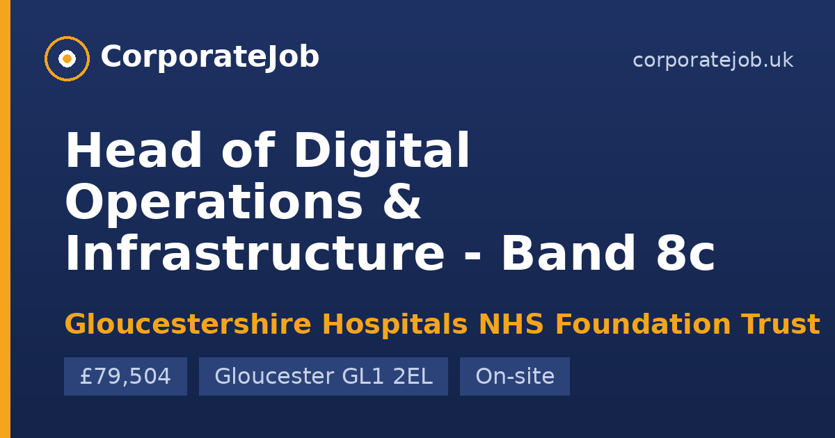 Head of Digital Operations & Infrastructure - Band 8c at ...